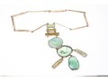 Sterling Silver Magnificent Green Sea Glass Bib Necklace, With Handwrought Chain