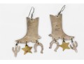 Playful Cowboy Boot And Charm Sterling Earrings
