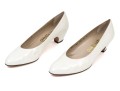 Salvatore Ferragamo Classic Light Ivory Leather Pumps, Size 10B