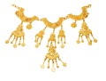 Impressive Bold Gold Tone Ganesh Motif Bib Necklace