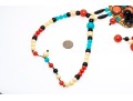 Magnificent Vintage 1970's Acrylic Bib Choker Neck Piece, Black, Coral, Ivory And Turquoise
