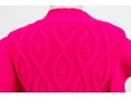 Robertson Rodeo Hot Pink Cable Knit Cap Sleeve Sweater, Size Medium