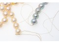 Lot Of Five Cultured Freshwater Pearl Hanks, 7.75 To 9.0 Mm: Two Grey, Three Pinkish-ivory