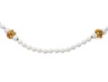 Miriam Haskell Fabulous Vintage Gold Tone Love Knot And White Glass Bead Opera Length Necklace