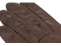 Coach Handsome Brown Leather And Silk Gloves, Size 7 1/2