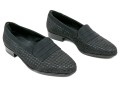 Bally Handsome Black Basketweave Fabric Loafers, Size 7 M