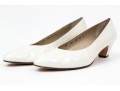 Salvatore Ferragamo Classic Light Ivory Leather Pumps, Size 10B
