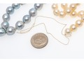 Lot Of Five Cultured Freshwater Pearl Hanks, 7.75 To 9.0 Mm: Two Grey, Three Pinkish-ivory