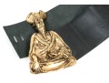 Jose Cotel Stunning Wide Vintage 70's Leather Belt With Large Chinese Scholar Buckle