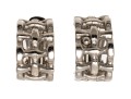 Yves St. Laurent Wonderful Vintage Silver Toned Open Basketweave Earrings