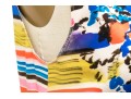 Valentino Red Bright Multi Color Sleeveless Cotton Dress, Gathered Skirt, Size 48