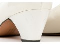 Salvatore Ferragamo Classic Light Ivory Leather Pumps, Size 10B