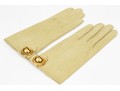 Hermès Paris New Vintage Unworn Yellowish Ivory Leather Gloves, Size 7