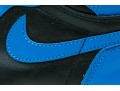 Nike Chic Leather High Top Air Jordans, Black, Blue, White, Size 11