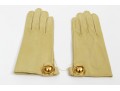 Hermès Paris New Vintage Unworn Yellowish Ivory Leather Gloves, Size 7