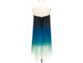 Halston Stunning Blue To Green Ombre Chiffon Sleeveless Dress, Size 4
