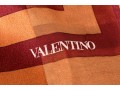 Valentino Lovely Burgundy And Coppper Floral Motif Silk Scarf