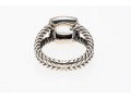 David Yurman Pretty Split Twisted Shank, Aquamarine And Diamond Ring, Size 4.75