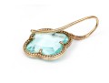 Sterling Aventurine And Blue Zirconia Earrings