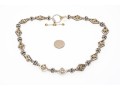 Elyse Ryan Beautiful 18k And Granulated Sterling Silver Lozenge Link Necklace