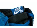 Nike Chic Leather High Top Air Jordans, Black, Blue, White, Size 11