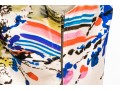 Valentino Red Bright Multi Color Sleeveless Cotton Dress, Gathered Skirt, Size 48