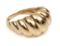 Bold 18K Ribbed Dome Ring, Size 6.75+
