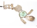 Sterling Silver Magnificent Green Sea Glass Bib Necklace, With Handwrought Chain