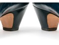 Salvatore Ferragamo Classic Navy Blue Leather Pumps, Size 10B