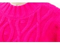 Robertson Rodeo Hot Pink Cable Knit Cap Sleeve Sweater, Size Medium