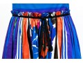 Valentino Red Vibrant Multi Color Tank Dress, Gathered Skirt, Size 42