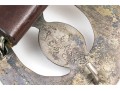 Wonderful Vintage Brown Leather Belt With Southwestern Horseshoe Decorations And Buckle