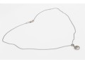14K White Gold Accent Diamond Circular Pendant Necklace