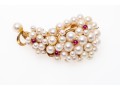 14k Yellow Gold Spectacular Cultured Pearl Cluster Brooch