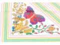 Gucci Vintage New Old Stock Floral Butterfly Cotton Neck Scarf, Ivory, With Packaging