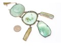 Sterling Silver Magnificent Green Sea Glass Bib Necklace, With Handwrought Chain