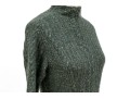 Oscar De La Renta Classic Grey Cable Knit Turtleneck Sweater, Size Small 