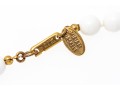 Miriam Haskell Fabulous Vintage Gold Tone Love Knot And White Glass Bead Opera Length Necklace