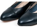 Salvatore Ferragamo Classic Blue Leather Pumps, Size 10B