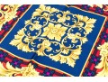 Atelier Versace Classic Blue Red And Gold Toned Vintage Silk Scarf