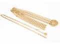Pair Of Fabulous Vintage 1970's Gold Tone Metal Link Belts