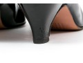 Salvatore Ferragamo Decorative Black Patent Leather Pump With Decorative Top, Size 40B