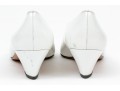 Salvatore Ferragamo Striking White Leather Embellished Pumps, Size 10B