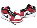 Nike Iconic Black, White And Burgundy Leather High Top Air Jordans, Size 11