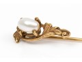 Two 14K Vintage Cameo And Pearl Stick Pins