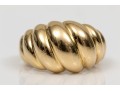 Bold 18K Ribbed Dome Ring, Size 6.75+