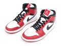 Nike Iconic Black, White And Burgundy Leather High Top Air Jordans, Size 11
