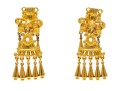 Judith Leiber Fabulous Vintage Gold Tone Fringed Doorknocker Drop Earrings