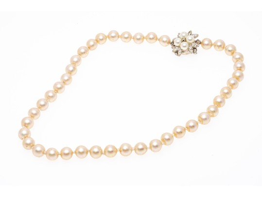 Lot Of Four Assorted Faux Pearl Necklaces, Including Majorica