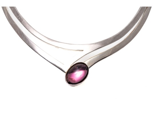 Sterling Silver Impactful Pierced Contemporary Neckpiece, Boxed